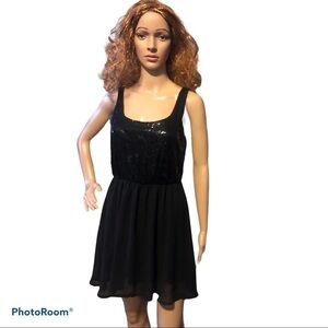 NOLLIE black sequin party dress